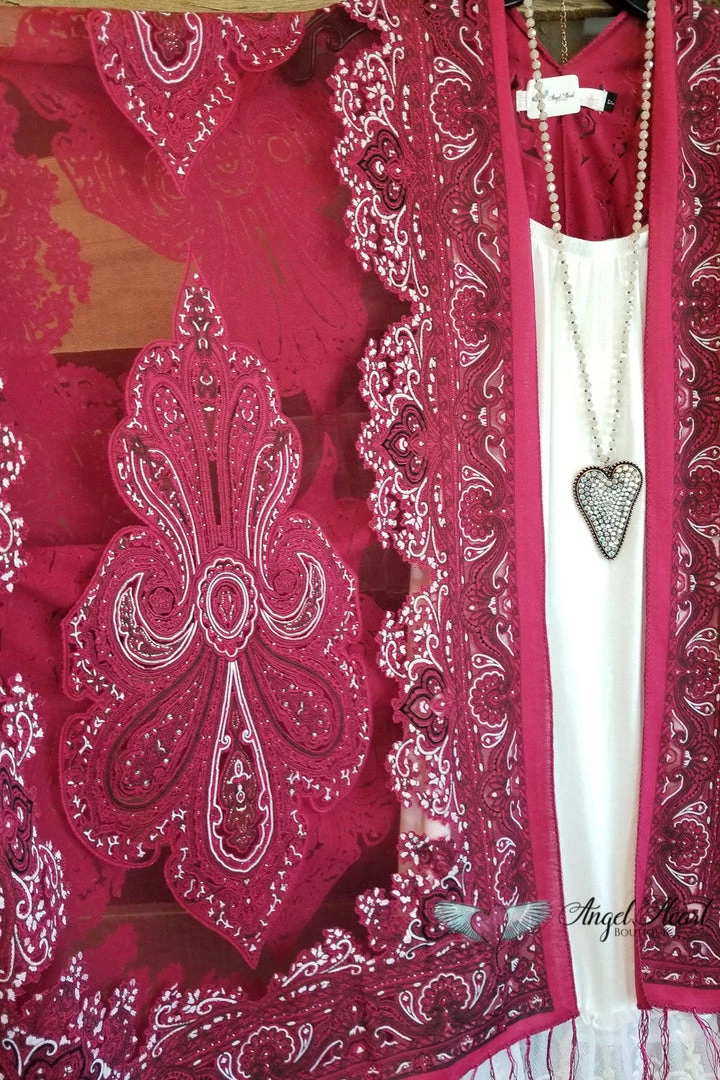 Origami AHB EXCLUSIVE: Finding My Balance Kimono - Cranberry 6 Origami AHB EXCLUSIVE: Finding My Balance Kimono - Cranberry