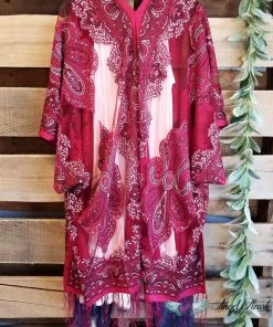 Origami AHB EXCLUSIVE: Finding My Balance Kimono - Cranberry 11 Origami AHB EXCLUSIVE: Finding My Balance Kimono - Cranberry