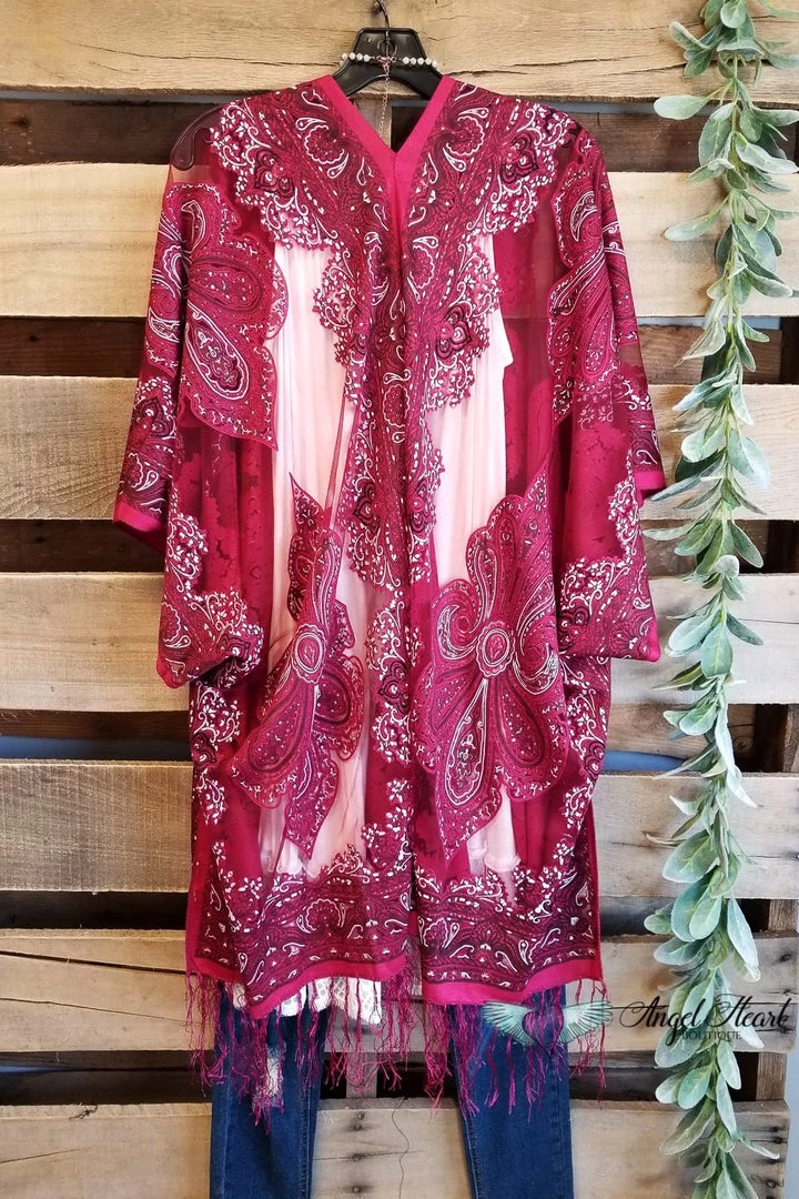 Origami AHB EXCLUSIVE: Finding My Balance Kimono - Cranberry 7 Origami AHB EXCLUSIVE: Finding My Balance Kimono - Cranberry