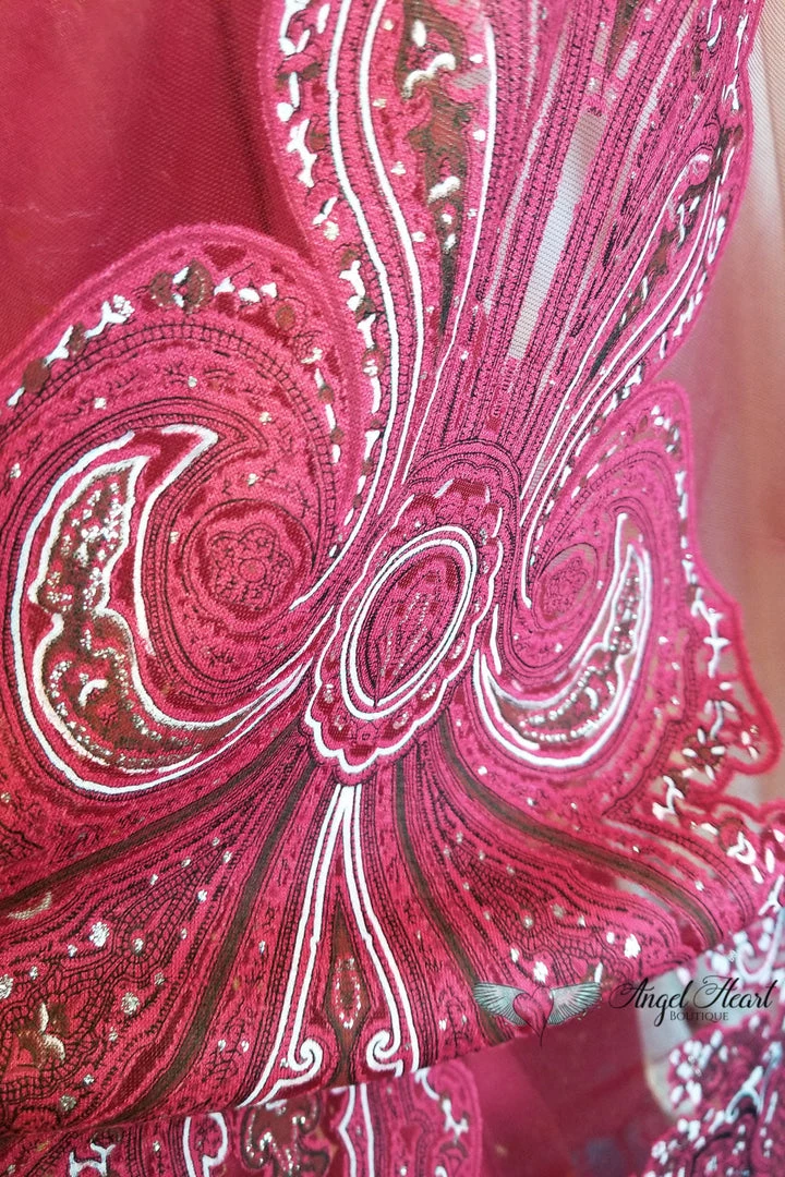 Origami AHB EXCLUSIVE: Finding My Balance Kimono - Cranberry 4 Origami AHB EXCLUSIVE: Finding My Balance Kimono - Cranberry