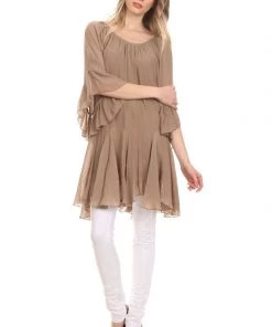Sassybling AHB EXCLUSIVE: The It Girl Oversized Loose Fitting Tunic - Mocha -
