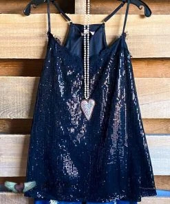 Andree Tonight Only Sparkling Cami - Black - SALE