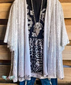 Angel Heart Boutique Dazzling Dreams Cardigan - Silver - SALE