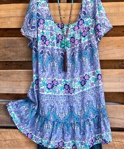 Emerald What's New Tomorrow Is Forever Dress - Navy/Purple