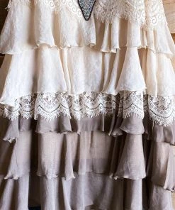 Sassybling AHB EXCLUSIVE: Lacy Love Sleeveless Tunic - Mocha