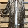 Andree By Unit AHB EXCLUSIVE: Long Velvet Embroidery Cardigan - Bronze What's New