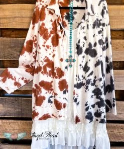 Sassy Look All Out Of Love Cardigan - Grey/Rust - 100% COTTON