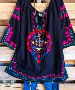 Asha AHB EXCLUSIVE - Beach Vibes Tunic - Black - 100% COTTON What's New