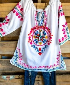 Asha What's New AHB EXCLUSIVE - Beach Vibes Tunic - White 100% COTTON