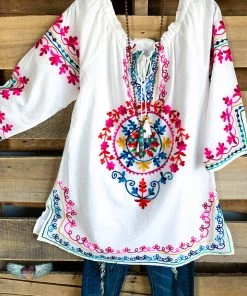 Asha What's New AHB EXCLUSIVE - Beach Vibes Tunic - White 100% COTTON