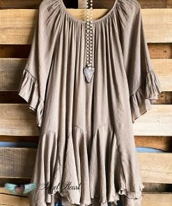 Sassybling AHB EXCLUSIVE: The It Girl Oversized Loose Fitting Tunic - Mocha -