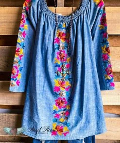 A&A AHB EXCLUSIVE: Believe The Hope Tunic - Blue - 100% COTTON What's New