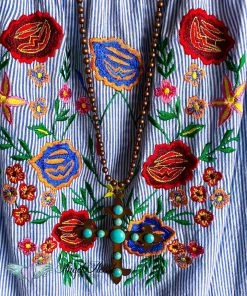 A&A AHB EXCLUSIVE: Light That Grows Tunic - Blue - 100% COTTON - SALE