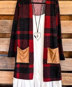 Heimish What's New Remember When Cardigan -Black/Red