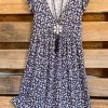 Emerald Floral French Daisy Dress - Navy Blue What's New