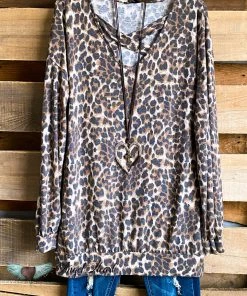 Heimish Crisscross Heart Top - Brown - SALE