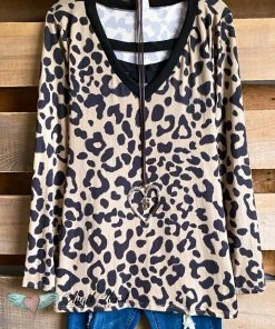Heimish Modern Moves Top - Mocha/Leopard - SALE