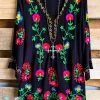A&A AHB EXCLUSIVE: Freedom Flowers Tunic - Black
