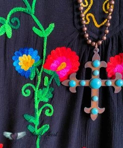 A&A AHB EXCLUSIVE: Freedom Flowers Tunic - Black