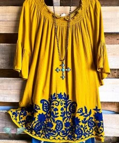 A&A What's New AHB EXCLUSIVE: Ruffled Smile Tunic - Mustard