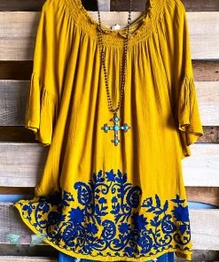 A&A What's New AHB EXCLUSIVE: Ruffled Smile Tunic - Mustard