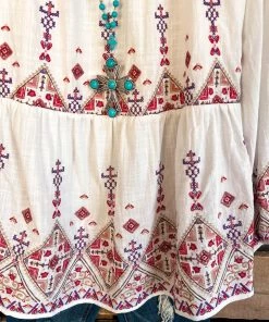 Andree What's New Without Wonder Embroidered Top - Ivory - 100% COTTON