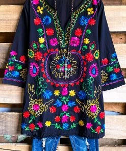 A&A AHB EXCLUSIVE: As Beautiful As It Gets Tunic -Black - 100% COTTON