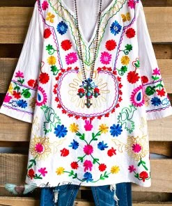 Angel Heart Sales 37 A&A AHB EXCLUSIVE: As Beautiful As It Gets Tunic - White - 100% COTTON