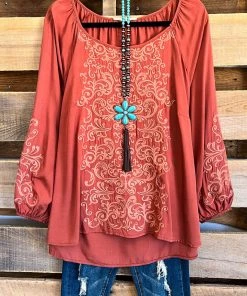 Andree What's New Everything I Do Blouse - Rust