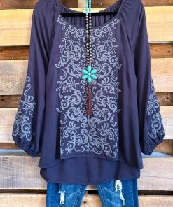 Andree What's New Everything I Do Blouse - Charcoal