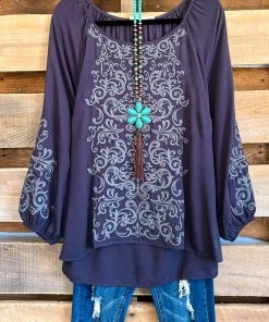 Andree What's New Everything I Do Blouse - Charcoal