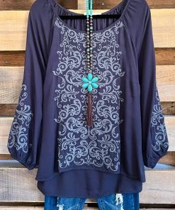 Andree What's New Everything I Do Blouse - Charcoal