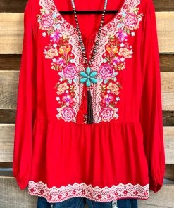 Andree Convincing With Pleasure Blouse - Tomato