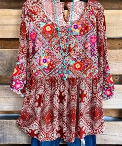 Andree What's New Coming Around Blouse - Rust