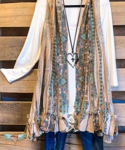 Origami AHB EXCLUSIVE: Counting The Stars Vest - Taupe/Turquoise What's New