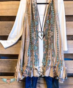 Origami AHB EXCLUSIVE: Counting The Stars Vest - Taupe/Turquoise What's New