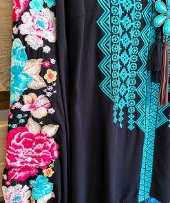 Andree What's New Take On Me Embroidered Blouse - Black