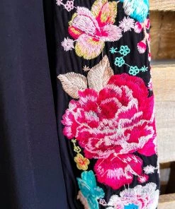 Andree What's New Take On Me Embroidered Blouse - Black