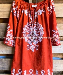 A&A AHB EXCLUSIVE: Sun Up Forever Tunic - Rust - SALE