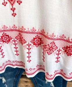 Andree Since I Don't Have You Blouse - Ivory Red What's New