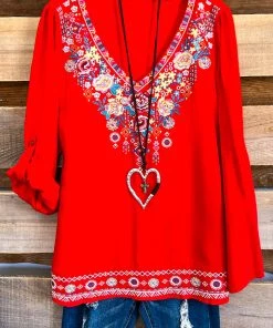 Andree Eye To Eye Blouse - Tomato What's New