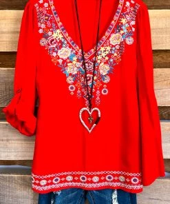 Andree Eye To Eye Blouse - Tomato What's New