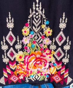 Andree Go Your Own Way Embroidered Blouse - Black - SALE