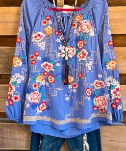 Andree Acquiring An Abundance Blouse - Denim What's New