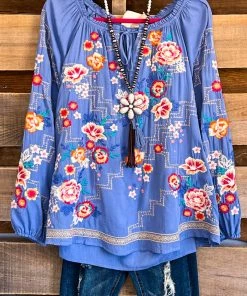 Andree Acquiring An Abundance Blouse - Denim What's New