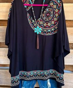 Andree Go The Distance Oversized Poncho/Top - Black