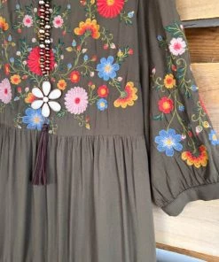 Andree A Walk In The Garden Dress - Olive