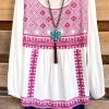 Andree Craving A Reaction Tunic - Ivory Magenta