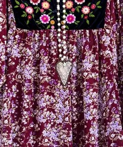 Umgee What's New Happy Go Lucky Blouse - Wine Mix