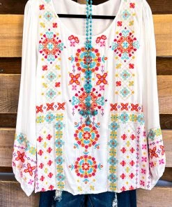 Andree Give It Your All Embroidered Blouse - Ivory